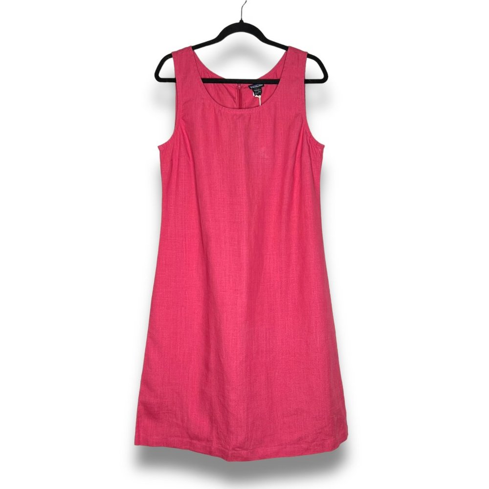 Patagonia Womens Sleeveless 100% Hemp Dress 12 Pink Tunic Shift Tank New